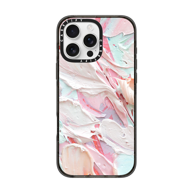 Ann Marie Coolick x CASETiFY iPhone 16 Pro Max ケース ブラック インパクトケース MagSafe対応 Pink Floral Frosting