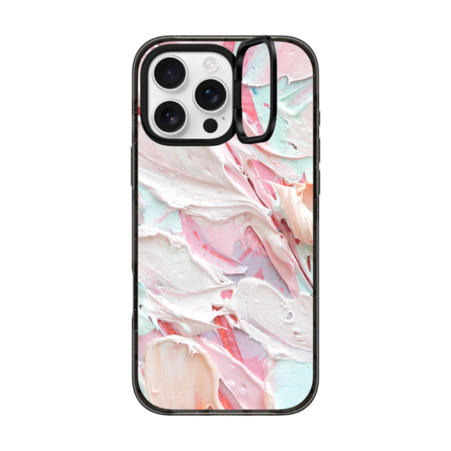 Ann Marie Coolick x CASETiFY iPhone 16 Pro Max ケース ブラック インパクトリングスタンドケース MagSafe対応 Pink Floral Frosting