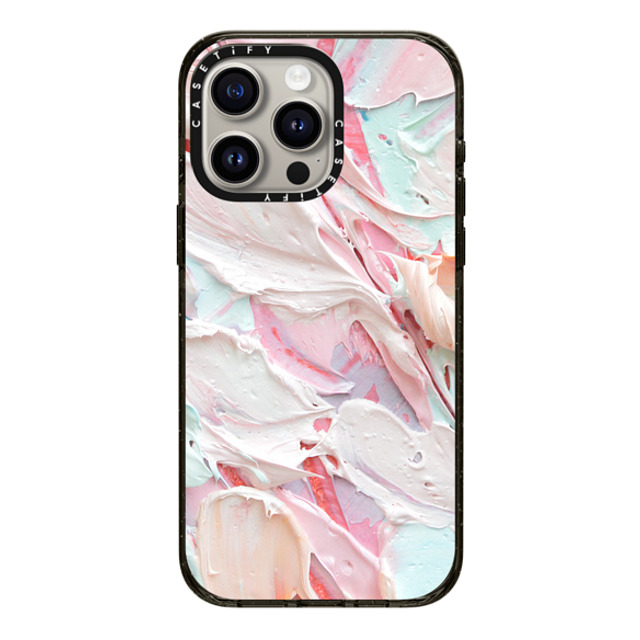 Ann Marie Coolick x CASETiFY iPhone 15 Pro Max ケース ブラック インパクトケース Pink Floral Frosting