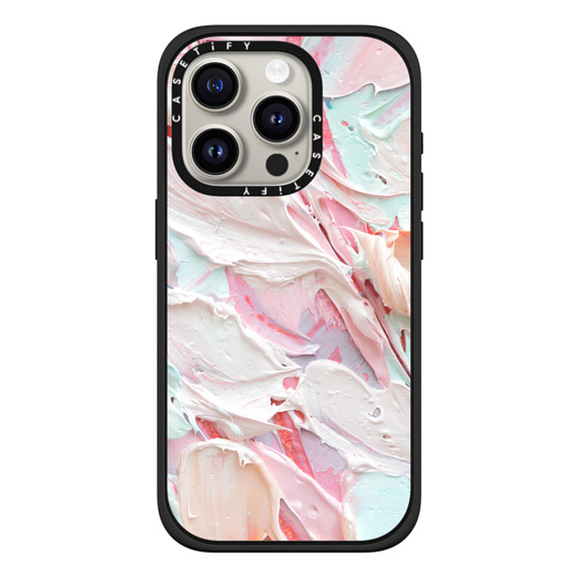 Ann Marie Coolick x CASETiFY iPhone 15 Pro ケース マットブラック インパクトケース MagSafe対応 Pink Floral Frosting