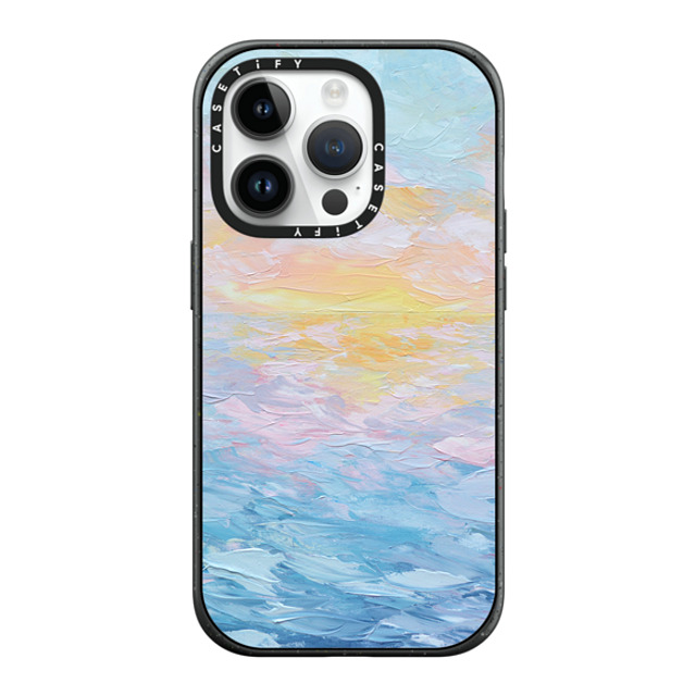 Ann Marie Coolick x CASETiFY iPhone 14 Pro ケース マットブラック インパクトケース MagSafe対応 Atlantic Ocean Sunrise