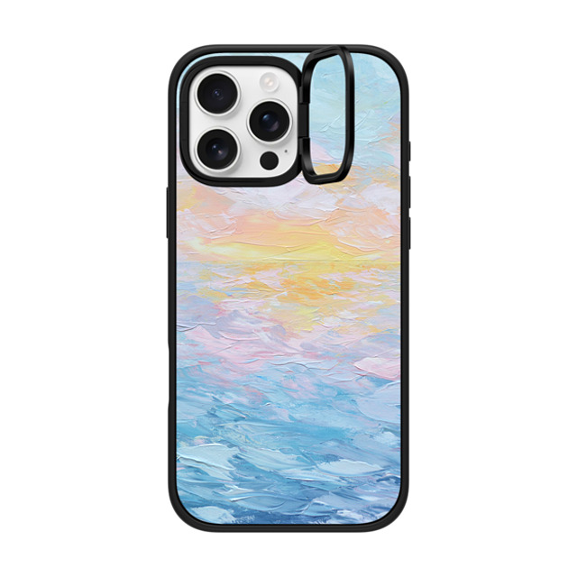 Ann Marie Coolick x CASETiFY iPhone 16 Pro Max ケース マットブラック インパクトリングスタンドケース MagSafe対応 Atlantic Ocean Sunrise