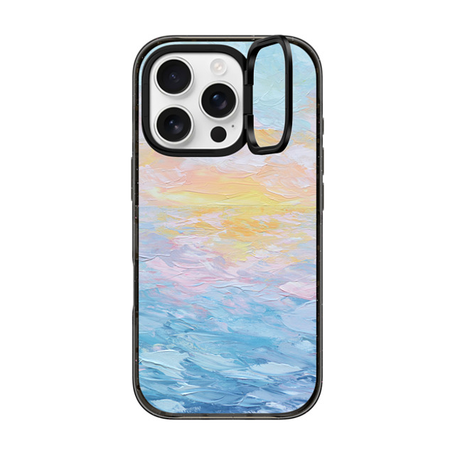 Ann Marie Coolick x CASETiFY iPhone 16 Pro ケース ブラック インパクトリングスタンドケース MagSafe対応 Atlantic Ocean Sunrise