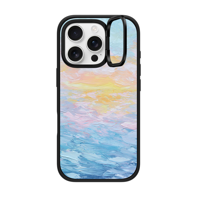 Ann Marie Coolick x CASETiFY iPhone 16 Pro ケース マットブラック インパクトリングスタンドケース MagSafe対応 Atlantic Ocean Sunrise