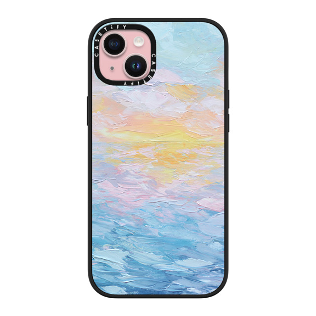 Ann Marie Coolick x CASETiFY iPhone 15 Plus ケース マットブラック インパクトケース MagSafe対応 Atlantic Ocean Sunrise