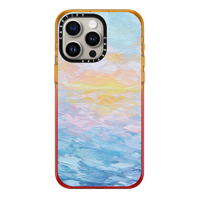 Ann Marie Coolick x CASETiFY iPhone 15 Pro Max ケース Peach Haze インパクトケース Atlantic Ocean Sunrise