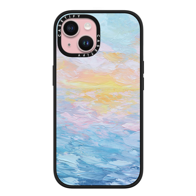 Ann Marie Coolick x CASETiFY iPhone 15 ケース マットブラック インパクトケース MagSafe対応 Atlantic Ocean Sunrise