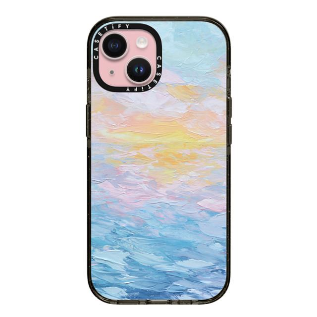 Ann Marie Coolick x CASETiFY iPhone 15 ケース ブラック インパクトケース Atlantic Ocean Sunrise