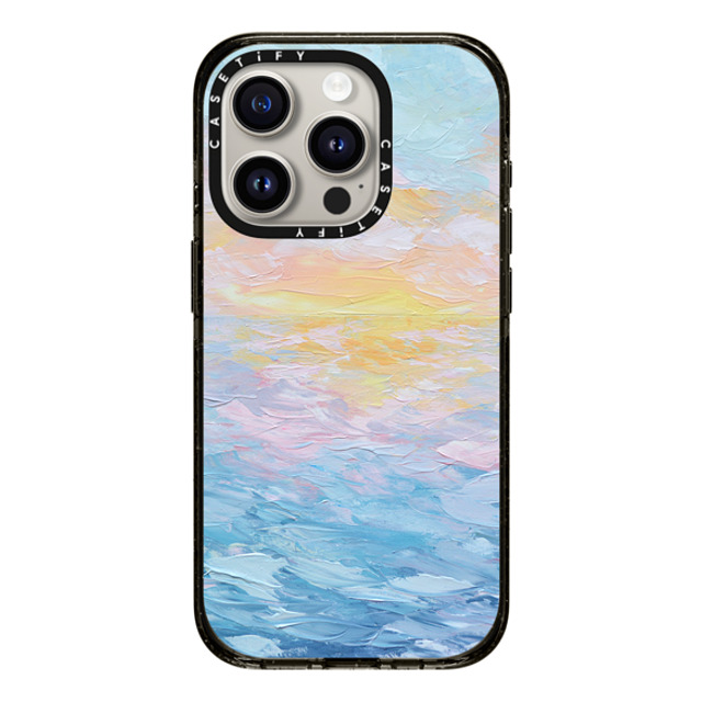 Ann Marie Coolick x CASETiFY iPhone 15 Pro ケース ブラック インパクトケース MagSafe対応 Atlantic Ocean Sunrise