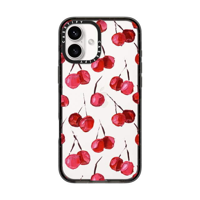 Ann Marie Coolick x CASETiFY iPhone 16 Plus ケース ブラック インパクトケース Bing Cherry