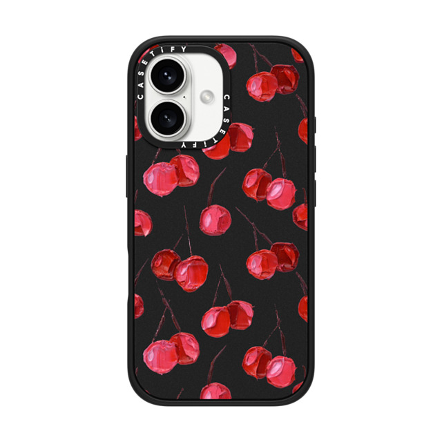 Ann Marie Coolick x CASETiFY iPhone 16 ケース マットブラック インパクトケース MagSafe対応 Bing Cherry