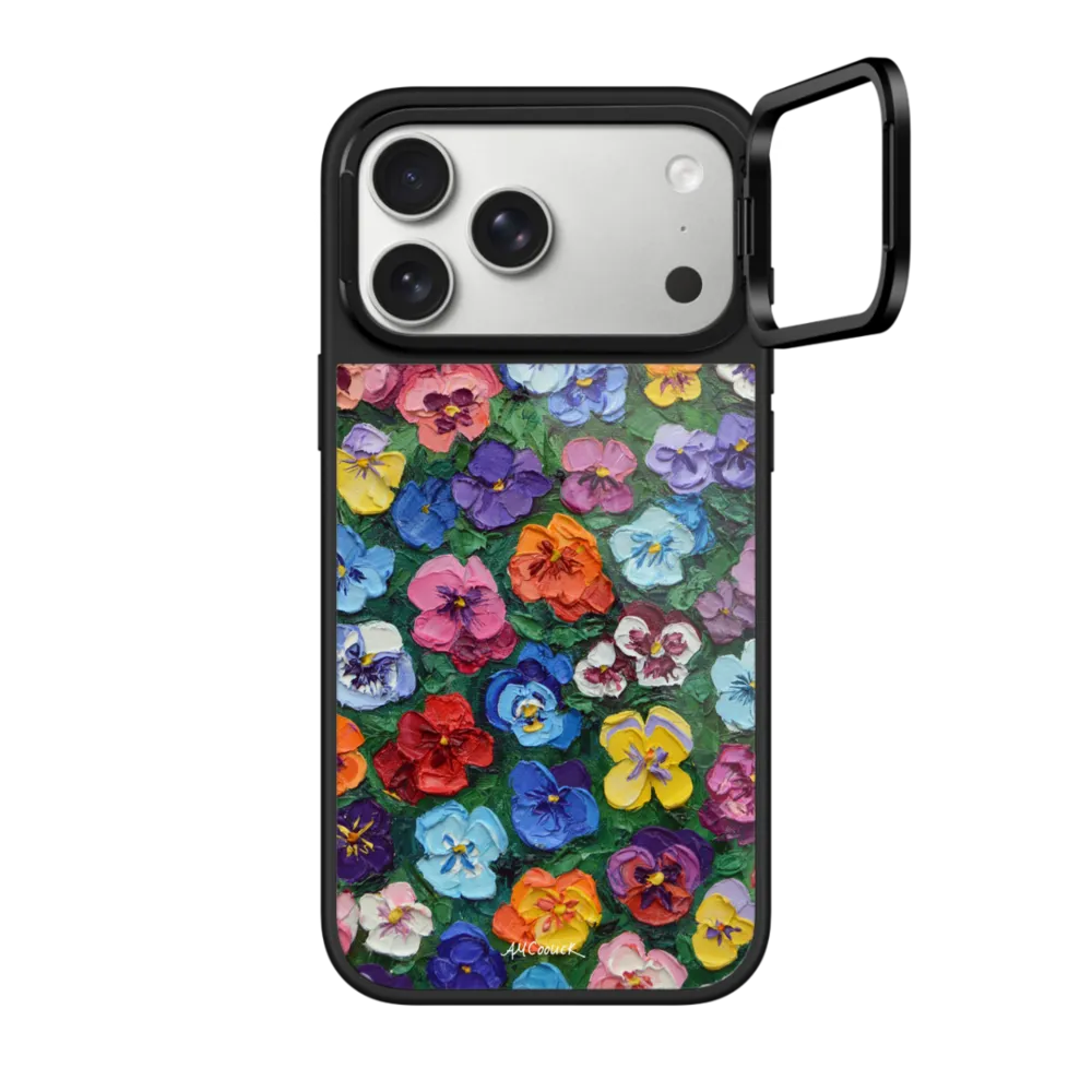 Glaze Ring Stand iPhone 17 Pro Max Case MagSafe Compatible - Pansy Garden