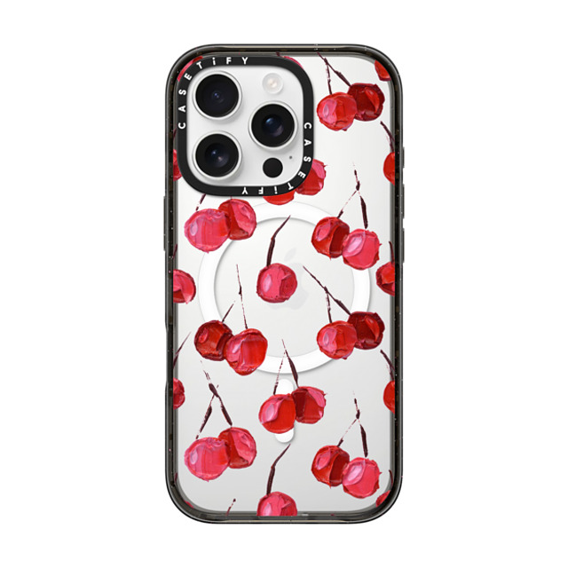 Ann Marie Coolick x CASETiFY iPhone 16 Pro ケース ブラック インパクトケース MagSafe対応 Bing Cherry