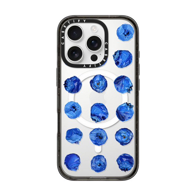 Ann Marie Coolick x CASETiFY iPhone 16 Pro ケース Fruit,Food ブラック インパクトケース MagSafe対応 Blueberry Daubs Father's Day Ann Marie Coolick x CASETiFY iPhone 16 Pro ケース Fruit,Food ブラック インパクトケース MagSafe対応 Blueberry Daubs Father's Day