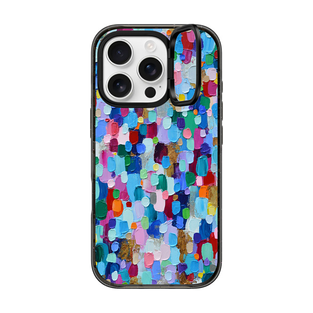 Ann Marie Coolick x CASETiFY iPhone 16 Pro ケース ブラック インパクトリングスタンドケース MagSafe対応 Rainbow Sparkle Confetti