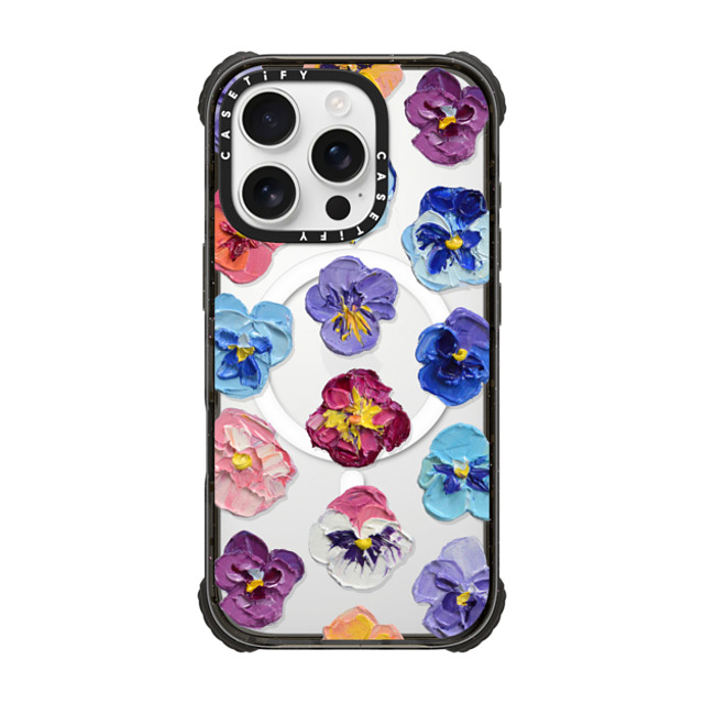 Ann Marie Coolick x CASETiFY iPhone 16 Pro Case Black ウルトラ インパクトケース MagSafe 対応 Summer Pansy Flowers Ann Marie Coolick x CASETiFY iPhone 16 Pro Case Black ウルトラ インパクトケース MagSafe 対応 Summer Pansy Flowers