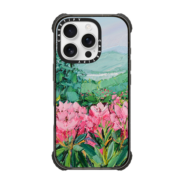 Ann Marie Coolick x CASETiFY iPhone 16 Pro ケース ブラック ウルトラ インパクトケース MagSafe 対応 Azalea Gardens