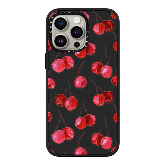 Ann Marie Coolick x CASETiFY iPhone 15 Pro Max ケース マットブラック インパクトケース MagSafe対応 Bing Cherry