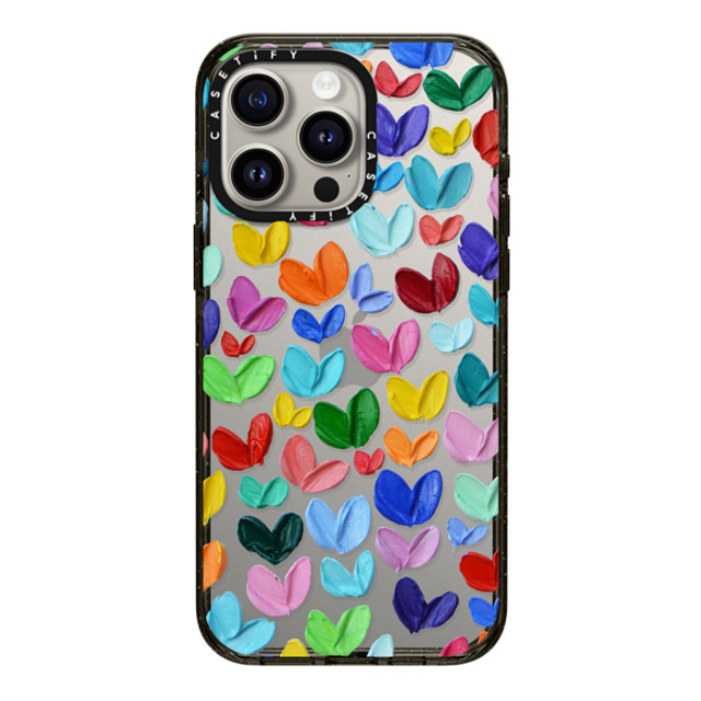 Ann Marie Coolick x CASETiFY iPhone 15 Pro Max ケース ブラック インパクトケース Polka Daub Hearts Confetti