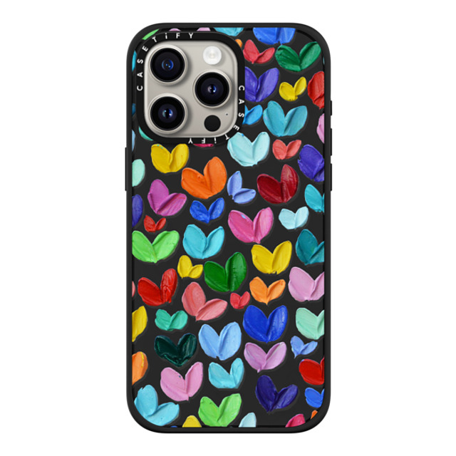 Ann Marie Coolick x CASETiFY iPhone 15 Pro Max ケース マットブラック インパクトケース MagSafe対応 Polka Daub Hearts Confetti