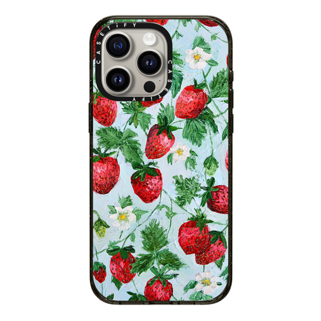 Ann Marie Coolick x CASETiFY iPhone 15 Pro Max Case Black Impact Case MagSafe Compatible Strawberry Garden Mother's Day Ann Marie Coolick x CASETiFY iPhone 15 Pro Max Case Black Impact Case MagSafe Compatible Strawberry Garden Mother's Day