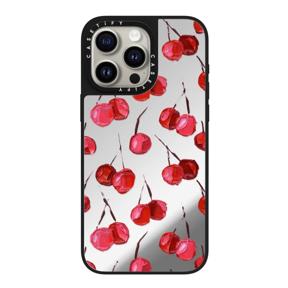 Mirror iPhone 15 Pro Max Case MagSafe Compatible - Bing Cherry