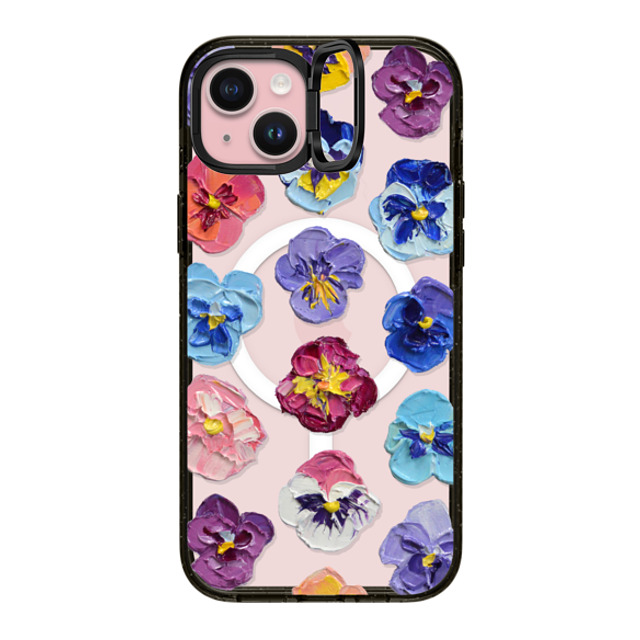 Ann Marie Coolick x CASETiFY iPhone 15 Plus Case Black インパクトリングスタンドケース MagSafe対応 Summer Pansy Flowers Mother's Day Ann Marie Coolick x CASETiFY iPhone 15 Plus Case Black インパクトリングスタンドケース MagSafe対応 Summer Pansy Flowers Mother's Day