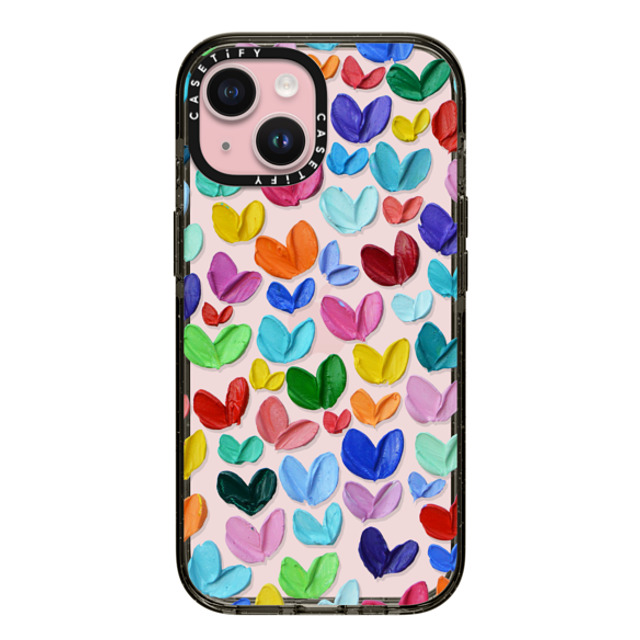 Ann Marie Coolick x CASETiFY iPhone 15 ケース ブラック インパクトケース Polka Daub Hearts Confetti