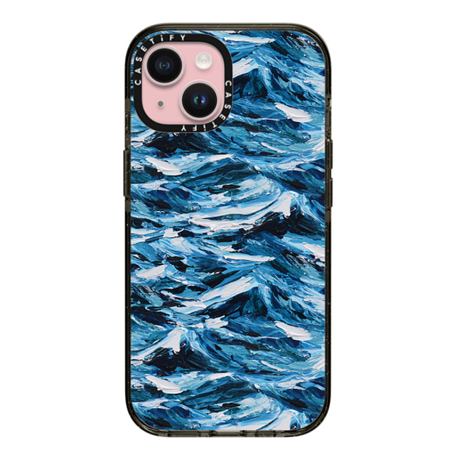Ann Marie Coolick x CASETiFY iPhone 15 Case Black Impact Case MagSafe Compatible Deep Blue Seas Ann Marie Coolick x CASETiFY iPhone 15 Case Black Impact Case MagSafe Compatible Deep Blue Seas