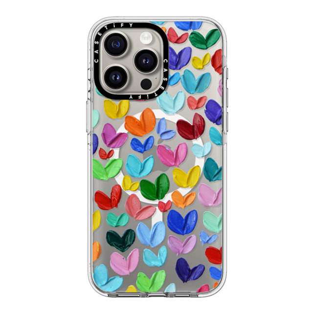 Ann Marie Coolick x CASETiFY iPhone 15 Pro Max ケース クリア クリア ケース MagSafe対応 Polka Daub Hearts Confetti