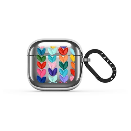 AirPods 4 - Clear Polka Daub Hearts