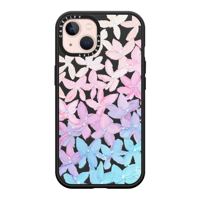 Ann Marie Coolick x CASETiFY iPhone 13 ケース マットブラック インパクトケース MagSafe対応 Clear Hydrangea Blooms