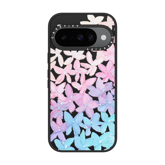 Ann Marie Coolick x CASETiFY Pixel 10 ケース Floral,Pastel マットブラック Impact Magnetic Case Clear Hydrangea Blooms