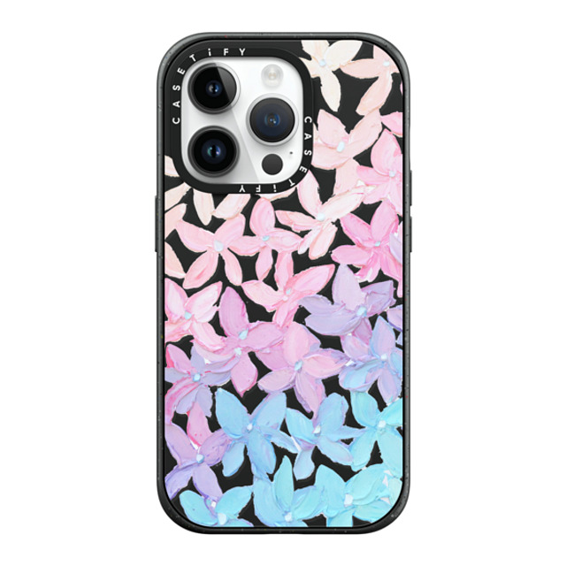 Ann Marie Coolick x CASETiFY iPhone 14 Pro ケース マットブラック インパクトケース MagSafe対応 Clear Hydrangea Blooms