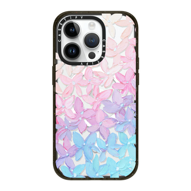 Ann Marie Coolick x CASETiFY iPhone 14 Pro ケース ブラック インパクトケース MagSafe対応 Clear Hydrangea Blooms