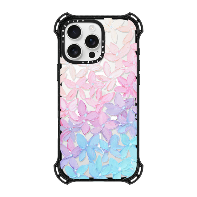 Ann Marie Coolick x CASETiFY iPhone 16 Pro Max ケース ブラック バウンスケース Clear Hydrangea Blooms