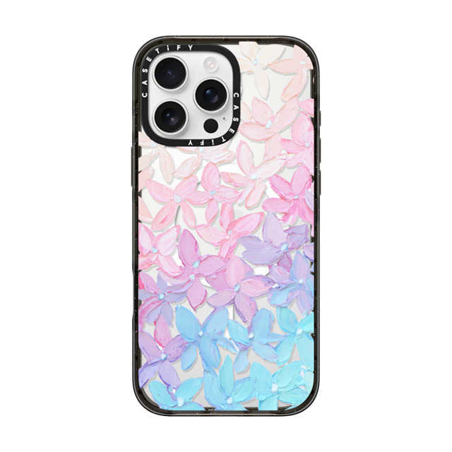 Ann Marie Coolick x CASETiFY iPhone 16 Pro Max ケース ブラック インパクトケース MagSafe対応 Clear Hydrangea Blooms