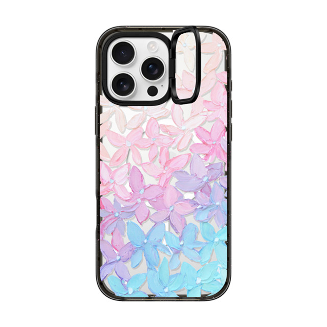 Ann Marie Coolick x CASETiFY iPhone 16 Pro Max ケース ブラック インパクトリングスタンドケース MagSafe対応 Clear Hydrangea Blooms