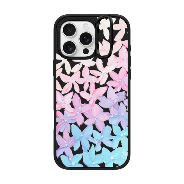 Ann Marie Coolick x CASETiFY iPhone 16 Pro Max ケース マットブラック インパクトリングスタンドケース MagSafe対応 Clear Hydrangea Blooms