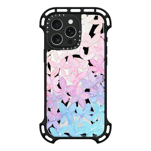 Ann Marie Coolick x CASETiFY iPhone 16 Pro Max ケース ブラック ウルトラ バウンスケース MagSafe対応 Clear Hydrangea Blooms