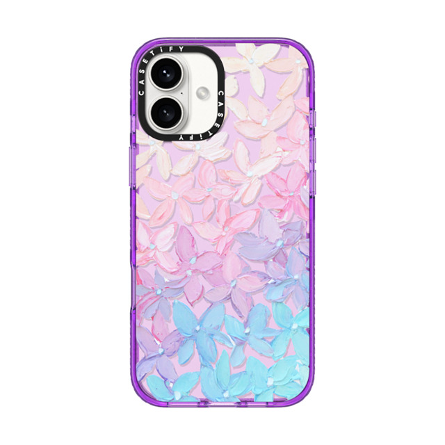 Ann Marie Coolick x CASETiFY iPhone 16 Plus ケース パープル インパクトケース Clear Hydrangea Blooms