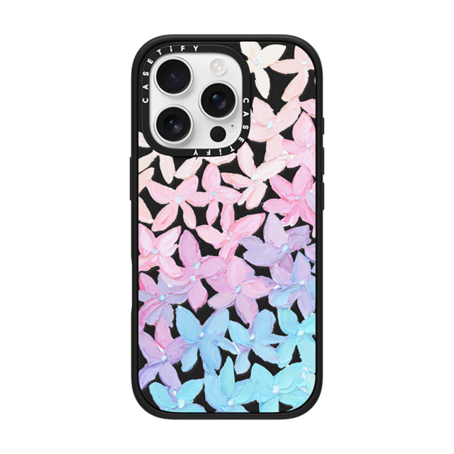 Ann Marie Coolick x CASETiFY iPhone 16 Pro ケース マットブラック インパクトケース MagSafe対応 Clear Hydrangea Blooms