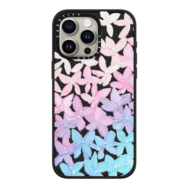 Ann Marie Coolick x CASETiFY iPhone 15 Pro Max ケース マットブラック インパクトケース MagSafe対応 Clear Hydrangea Blooms