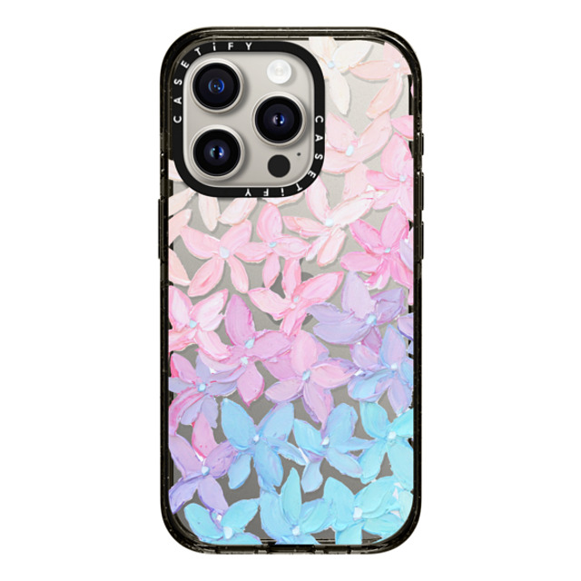 Ann Marie Coolick x CASETiFY iPhone 15 Pro ケース ブラック インパクトケース Clear Hydrangea Blooms