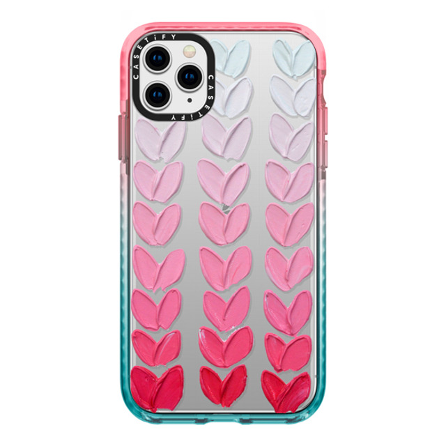 Ann Marie Coolick x CASETiFY iPhone 11 Pro Max ケース Pink/Blue インパクトケース Pink Polka Daub Hearts