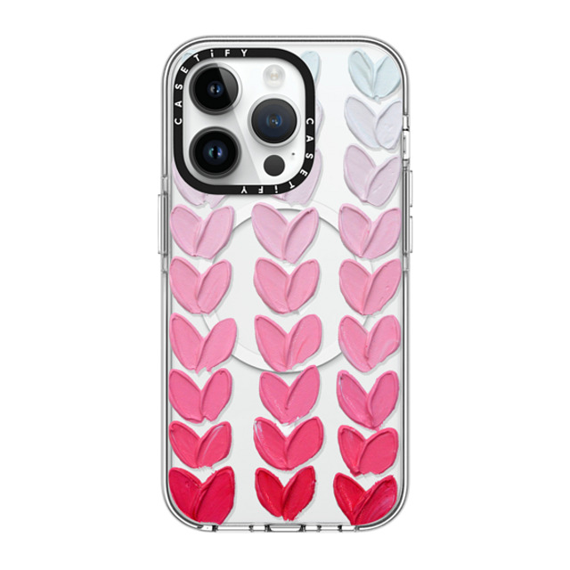 Ann Marie Coolick x CASETiFY iPhone 14 Pro Case Clear Clear Case MagSafe Compatible Pink Polka Daub Hearts Ann Marie Coolick x CASETiFY iPhone 14 Pro Case Clear Clear Case MagSafe Compatible Pink Polka Daub Hearts