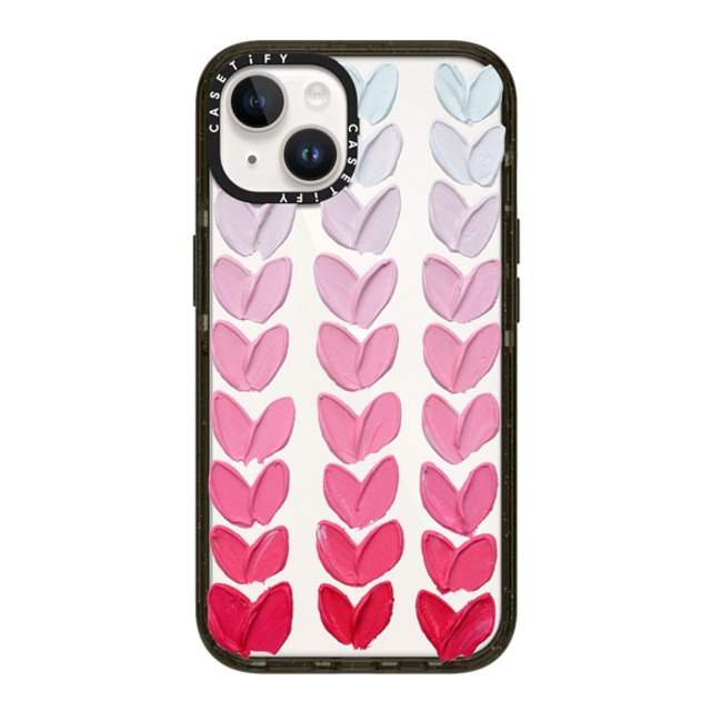 Ann Marie Coolick x CASETiFY iPhone 14 ケース ブラック インパクトケース Pink Polka Daub Hearts