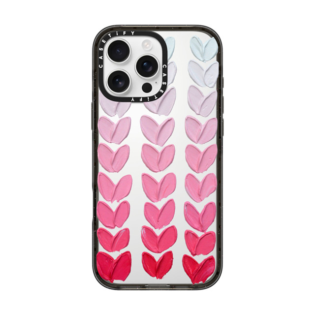 Ann Marie Coolick x CASETiFY iPhone 16 Pro Max ケース ブラック インパクトケース Pink Polka Daub Hearts