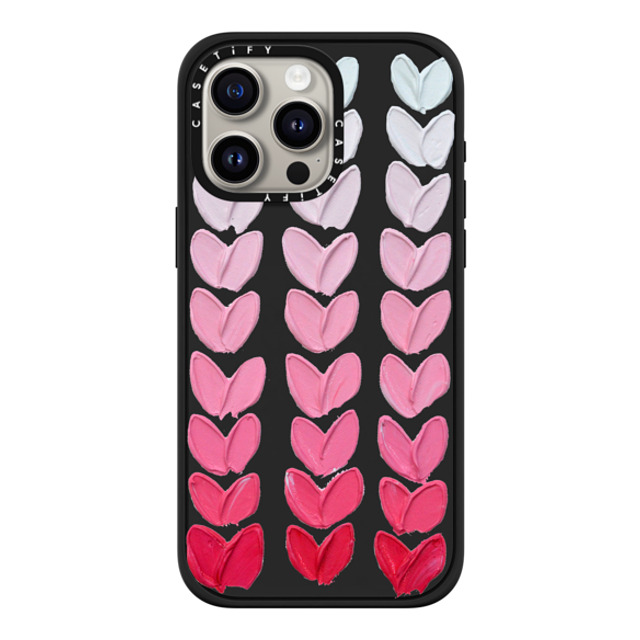 Ann Marie Coolick x CASETiFY iPhone 15 Pro Max ケース マットブラック インパクトケース MagSafe対応 Pink Polka Daub Hearts