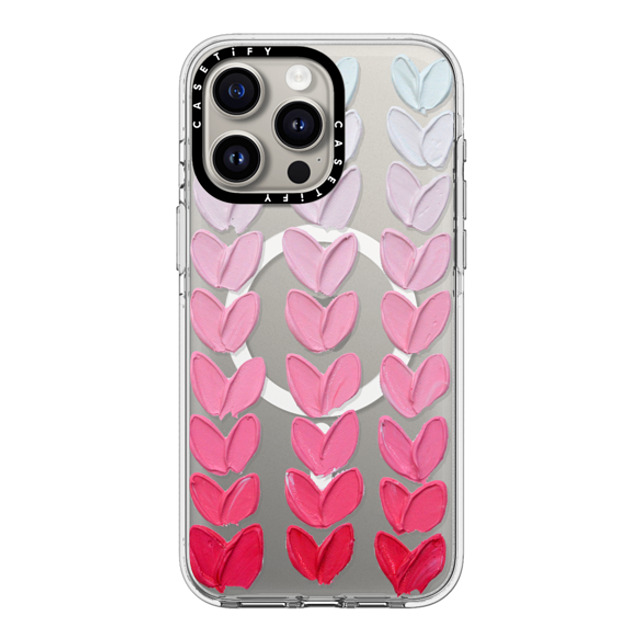 Ann Marie Coolick x CASETiFY iPhone 15 Pro Max ケース クリア クリア ケース MagSafe対応 Pink Polka Daub Hearts